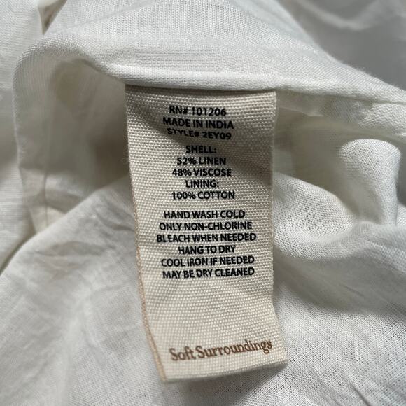 Soft Surroundings Dress Medium Lagenlook Coastal Linen Boho Cottage Striped New - Picture 4 of 10